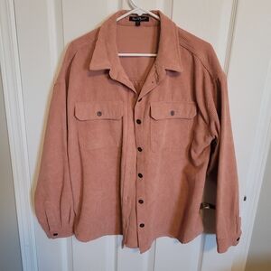 Velvet Heart Peach Shirt Jacket - Large